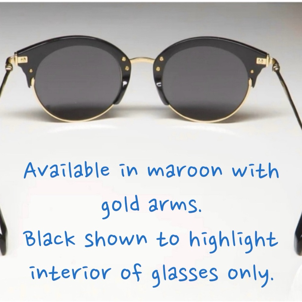 ZAC POSEN Cat Eye, Single Rim Sunglasses in Burgandy, NWT - Picture 4 of 7